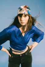 Cargar imagen en el visor de la galería, Ocean Blue Silk Kim Top