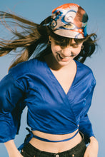 Cargar imagen en el visor de la galería, Ocean Blue Silk Kim Top