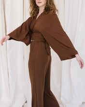 Load image into Gallery viewer, Wavy Flow Chocolate Kimo Top