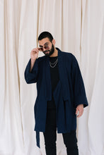 Kép betöltése a galériamegjelenítőbe: Deep Ocean Blue Kimono