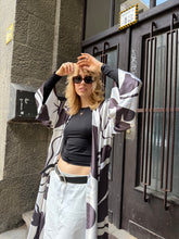 Cargar imagen en el visor de la galería, Jankasara Dark Choko Long Satin Kimono
